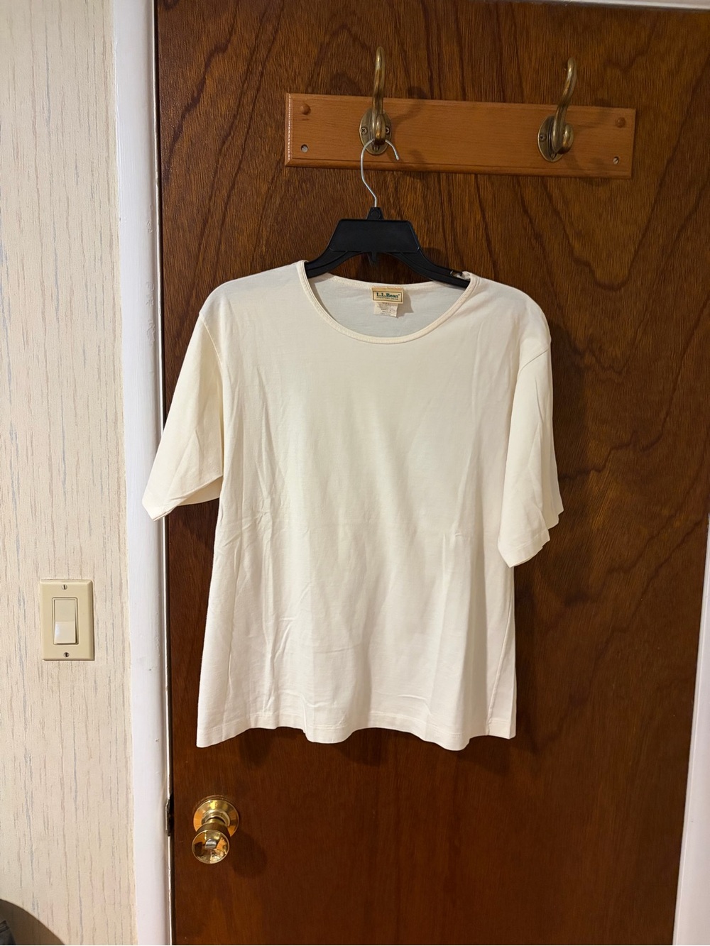 L.L. Bean Women's Short-Sleeve Tee in Cream